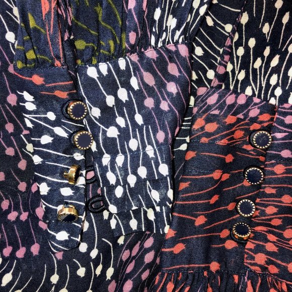 Anthropologie Leifsdottir Tie Back Tunic Blouse Light Long Sleeve Print Top - Picture 9 of 13